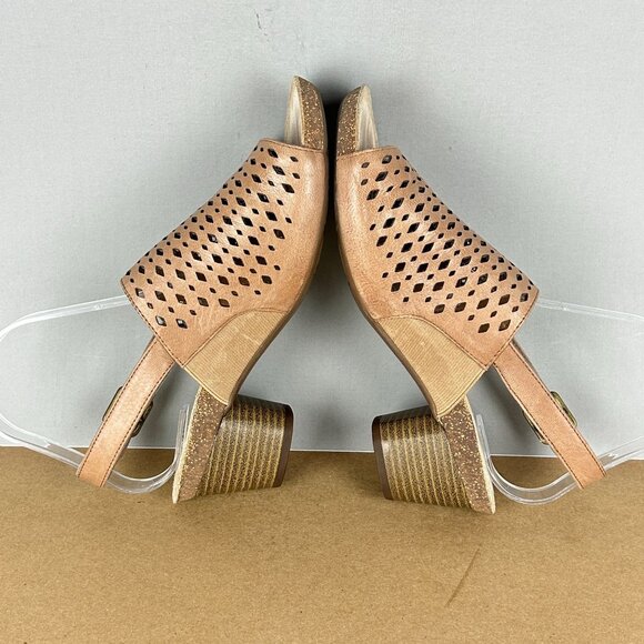 Josef Seibel Rose 27 Slingback Leather Heeled Sandals Womens 7/7.5 EU 38 Tan - Picture 6 of 11